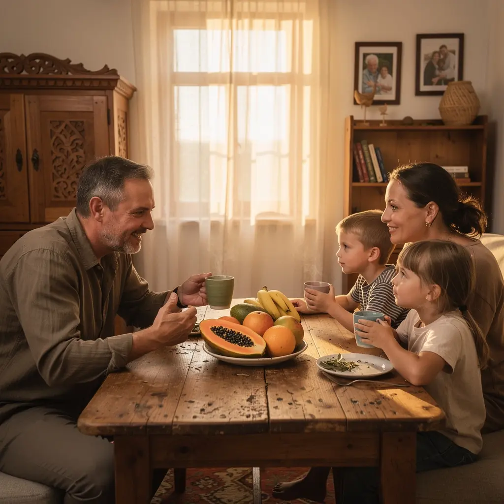 Papajos lapai, sausi ir sutrinti, paruošti naudojimui arbatoje.